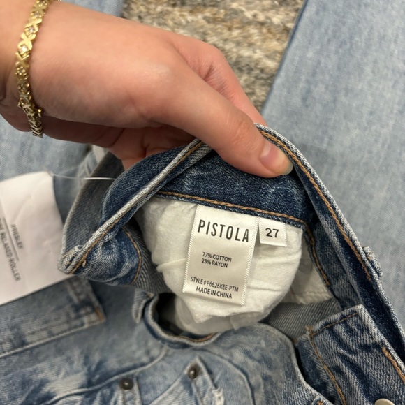 NWT Revolve Pistola Presley High Rise Relaxed Roller Jeans in Primetime Sz 27 - - Picture 13 of 16